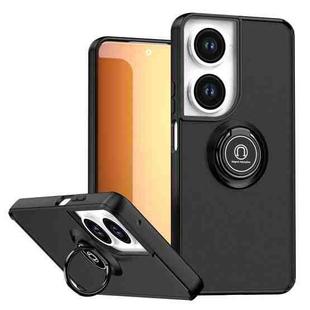 For Huawei nova 12 SE Q Shadow 1 Series TPU + PC Phone Case with Ring(Black+Black)