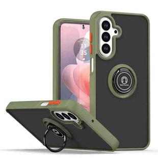 For Samsung Galaxy A17 5G Q Shadow 1 Series TPU + PC Phone Case with Ring(Army Green)