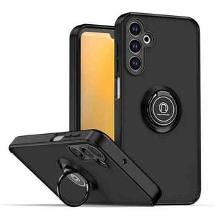 For Samsung Galaxy A15 5G Q Shadow 1 Series TPU + PC Phone Case with Ring(Black+Black)