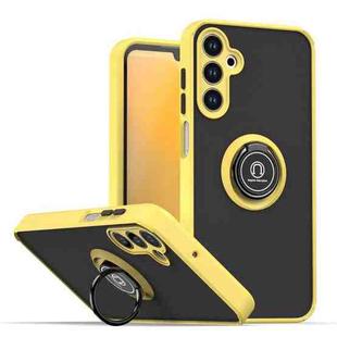 For Samsung Galaxy A15 5G Q Shadow 1 Series TPU + PC Phone Case with Ring(Yellow)
