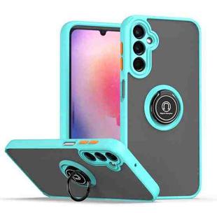 For Samsung Galaxy A24 4G Q Shadow 1 Series TPU + PC Phone Case with Ring(Sky Blue)