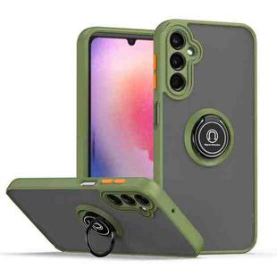 For Samsung Galaxy A24 4G Q Shadow 1 Series TPU + PC Phone Case with Ring(Army Green)