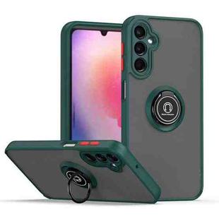 For Samsung Galaxy A24 4G Q Shadow 1 Series TPU + PC Phone Case with Ring(Dark Green)