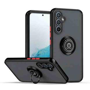 For Samsung Galaxy A34 5G Q Shadow 1 Series TPU + PC Phone Case with Ring(Black+Red)