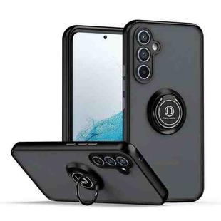 For Samsung Galaxy A34 5G Q Shadow 1 Series TPU + PC Phone Case with Ring(Black+Black)