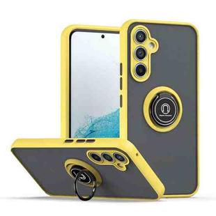 For Samsung Galaxy A34 5G Q Shadow 1 Series TPU + PC Phone Case with Ring(Yellow)