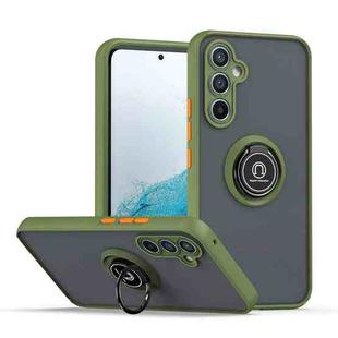 For Samsung Galaxy A34 5G Q Shadow 1 Series TPU + PC Phone Case with Ring(Army Green)