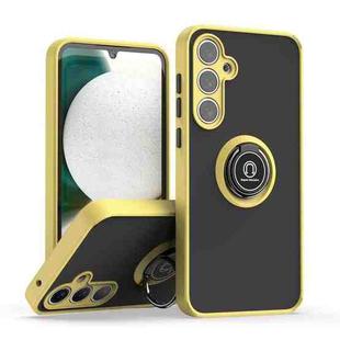 For Samsung Galaxy A35 5G Q Shadow 1 Series TPU + PC Phone Case with Ring(Yellow)