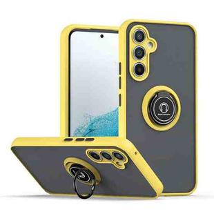 For Samsung Galaxy A54 5G Q Shadow 1 Series TPU + PC Phone Case with Ring(Yellow)