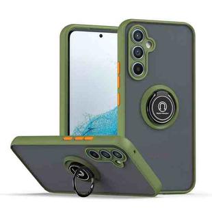 For Samsung Galaxy A54 5G Q Shadow 1 Series TPU + PC Phone Case with Ring(Army Green)