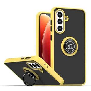For Samsung Galaxy A56 5G Q Shadow 1 Series TPU + PC Phone Case with Ring(Yellow)