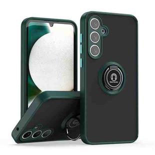 For Samsung Galaxy A55 5G Q Shadow 1 Series TPU + PC Phone Case with Ring(Dark Green)