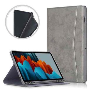 For Samsung Galaxy Tab S8 / Galaxy Tab S7 T870/T875 TPU Front Support Horizontal Flip Leather Case with Holder & Pen Slot & Sleep / Wake-up Function(Dark Grey)