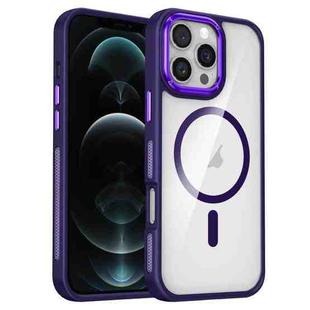 For iPhone 12 Pro Max Breathable Skin Feel Transparent MagSafe Magnetic Phone Case(Purple)