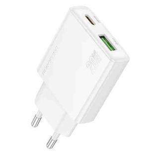 BOROFONE BN24 PD 20W USB, Type-C Charger, Plug Type:EU Plug(White)