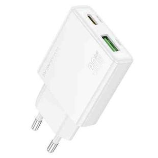 BOROFONE BN25 PD 30W USB, Type-C Charger, Plug Type:EU Plug(White)