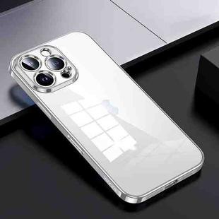 For iPhone 16 Pro SULADA Shine Through Series Plating TPU Transparent Phone Case(Silver)