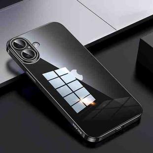 For iPhone 16 Plus SULADA Shine Through Series Plating TPU Transparent Phone Case(Space Black)