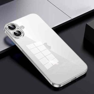 For iPhone 16 Plus SULADA Shine Through Series Plating TPU Transparent Phone Case(Silver)