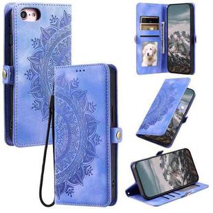 For iPhone 7 / 8 / SE 2022 Skin Feel Totem Embossed Leather Phone Case(Purple)