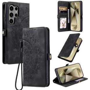 For Samsung Galaxy S23 Ultra 5G Skin Feel Totem Embossed Leather Phone Case(Black)