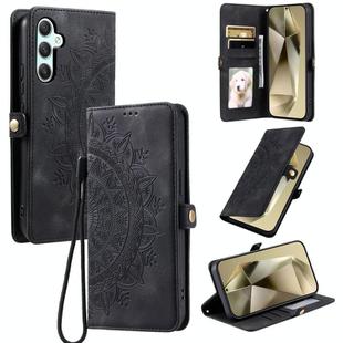 For Samsung Galaxy S25 5G Skin Feel Totem Embossed Leather Phone Case(Black)