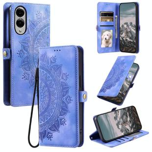 For Samsung Galaxy S25 Edge 5G Skin Feel Totem Embossed Leather Phone Case(Purple)
