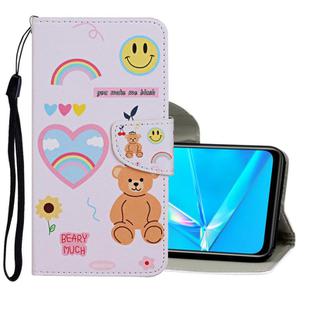 For OPPO A92 Colored Drawing Pattern Horizontal Flip Leather Case with Holder & Card Slots & Wallet(Bear)