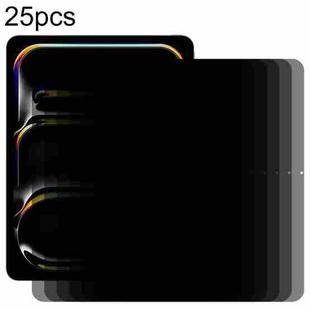 For iPad Pro 13 2024 25pcs 0.33mm 9H 2.5D Privacy Anti-glare Explosion-proof Tempered Glass Film