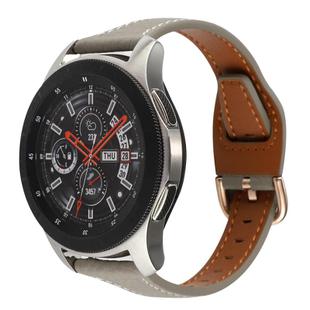 20mm T-shaped Starry Sky Style Litchi Texture Genuine Leather Watch Band(Grey)