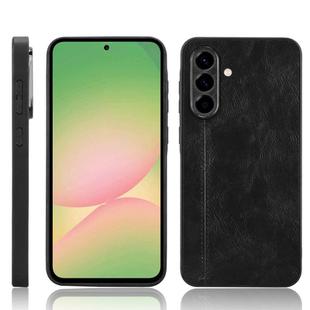 For Samsung Galaxy A56 5G Cow Pattern Sewing Back Cover Phone Case(Black)