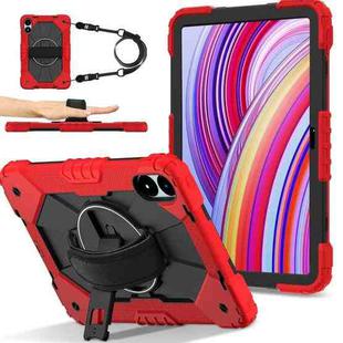 For Xiaomi Redmi Pad Pro 12.1 Contrast Color Robot Silicone Hybrid PC Tablet Case(Red Black)