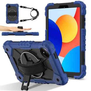 For Xiaomi Redmi Pad SE 8.7 Contrast Color Robot Silicone Hybrid PC Tablet Case(Navy Black)