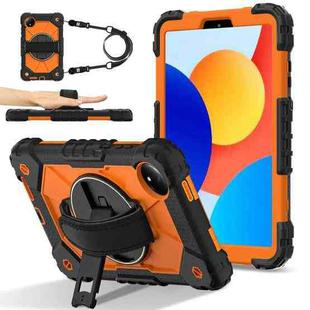 For Xiaomi Redmi Pad SE 8.7 Contrast Color Robot Silicone Hybrid PC Tablet Case(Black Orange)