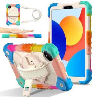 For Xiaomi Redmi Pad SE 8.7 Contrast Color Robot Silicone Hybrid PC Tablet Case(Colorful Blue)