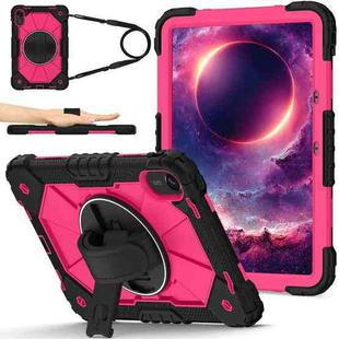 For Xiaomi Redmi Pad 2 11 2025 Contrast Color Robot Silicone Hybrid PC Tablet Case(Black Rose Red)