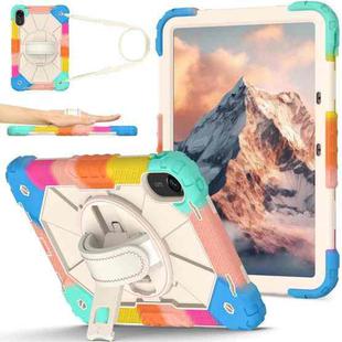 For Xiaomi Redmi Pad 2 11 2025 Contrast Color Robot Silicone Hybrid PC Tablet Case(Colorful Blue)