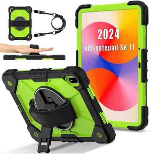 For Huawei MatePad SE 11 2024 Contrast Color Robot Silicone Hybrid PC Tablet Case(Black Yellow Green)