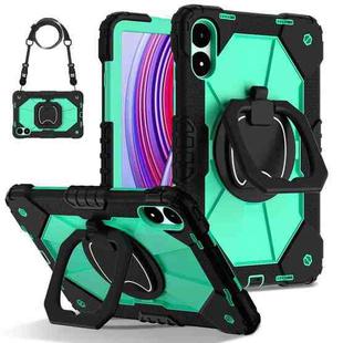 For Xiaomi Redmi Pad Pro 12.1 Contrast Color Robot Silicone Hybrid PC Tablet Case(Black Mint Green)