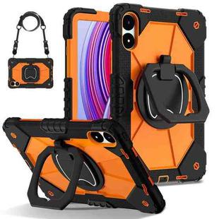 For Xiaomi Redmi Pad Pro 12.1 Contrast Color Robot Silicone Hybrid PC Tablet Case(Black Orange)