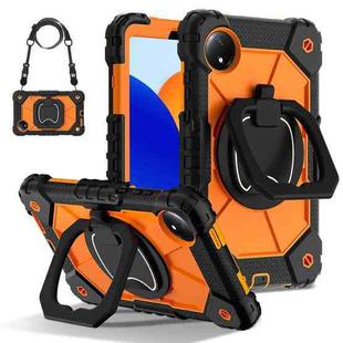 For Xiaomi Redmi Pad SE 8.7 Contrast Color Robot Silicone Hybrid PC Tablet Case(Black Orange)