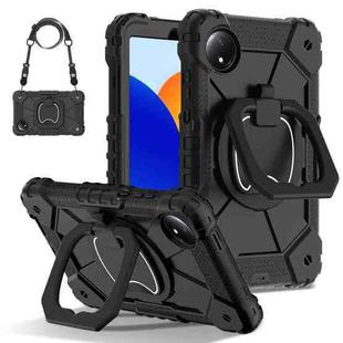 For Xiaomi Redmi Pad SE 8.7 Contrast Color Robot Silicone Hybrid PC Tablet Case(Black)