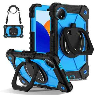 For Xiaomi Redmi Pad SE 8.7 Contrast Color Robot Silicone Hybrid PC Tablet Case(Black Blue)