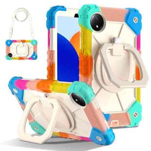 For Xiaomi Redmi Pad SE 8.7 Contrast Color Robot Silicone Hybrid PC Tablet Case(Colorful Blue)
