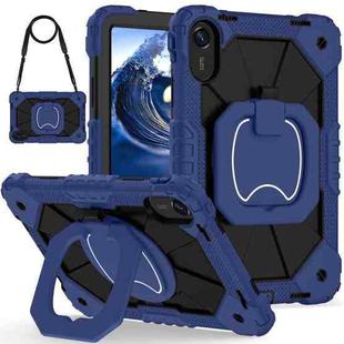 For Xiaomi Redmi Pad 2 11 2025 Contrast Color Robot Silicone Hybrid PC Tablet Case(Navy Black)