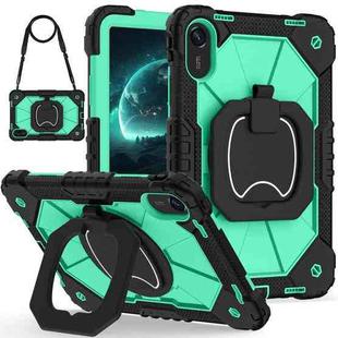 For Xiaomi Redmi Pad 2 11 2025 Contrast Color Robot Silicone Hybrid PC Tablet Case(Black Mint Green)