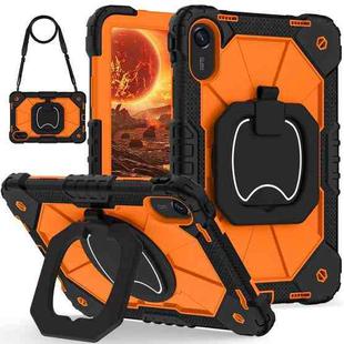 For Xiaomi Redmi Pad 2 11 2025 Contrast Color Robot Silicone Hybrid PC Tablet Case(Black Orange)