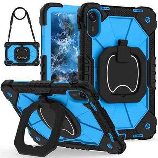 For Xiaomi Redmi Pad 2 11 2025 Contrast Color Robot Silicone Hybrid PC Tablet Case(Black Blue)