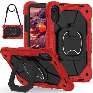 For Xiaomi Redmi Pad 2 11 2025 Contrast Color Robot Silicone Hybrid PC Tablet Case(Red Black)