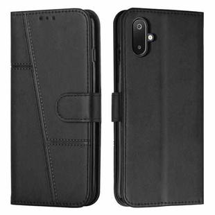 For Samsung Galaxy F06 5G / M06 5G Stitching Calf Texture Buckle Leather Phone Case(Black)